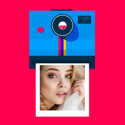 Polaroid warna-warni animasi Photomontage