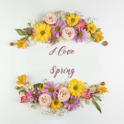 Frühlingstext Fotomontage