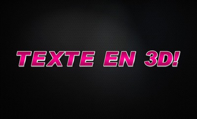 3D Text pink on black background