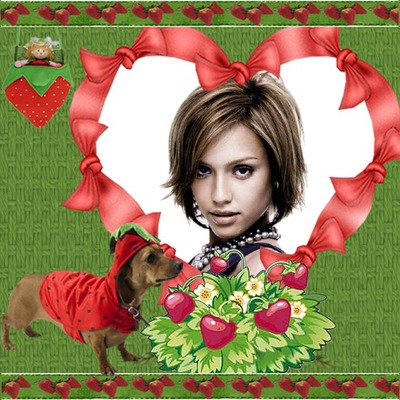 Hjerte ♥ Hundejordbær Fotomontage
