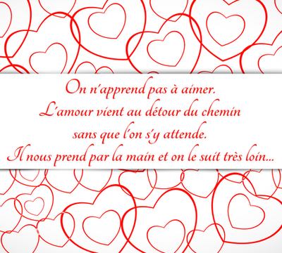Carte de Saint Valentin Message d'amour