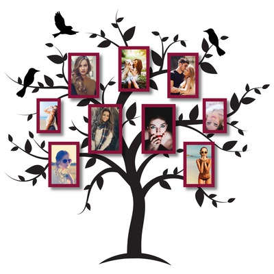 Pohon keluarga 9 gambar Photomontage