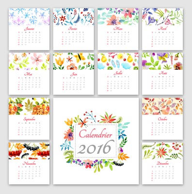 2016 metų kalendorius Fotomontažas