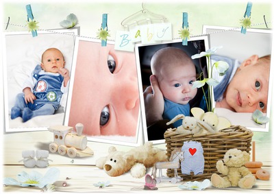 Zīdaiņu bērnu rotaļlietas Teddies Mīkstās rotaļlietas 4 attēli Fotomontāža