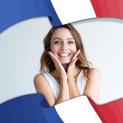 Französische Flagge Fotomontage