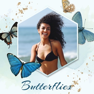 Blauwe vlinders Fotomontage