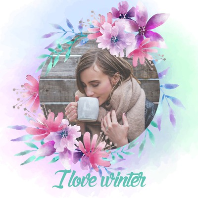 Vinter blomster Fotomontage