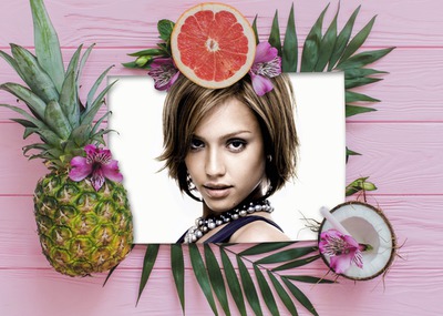 Tropiske frugter Fotomontage