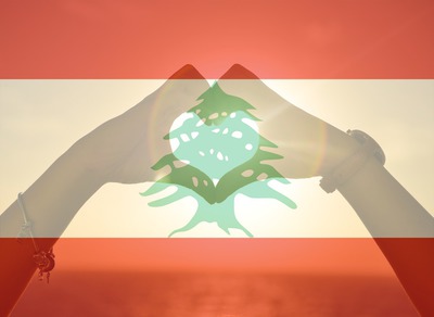 Libanons flag Fotomontage
