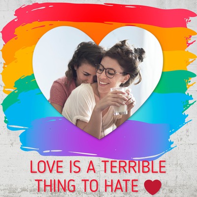 Coeur sur drapeau LGBT Montage photo
