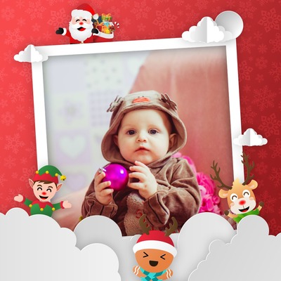 Barnlig jul Fotomontage