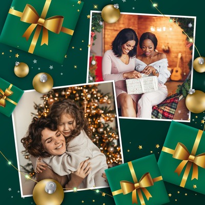 Christmas collage Photo frame effect