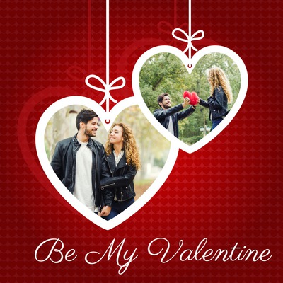 Dua hati untuk Hari Valentine Photomontage