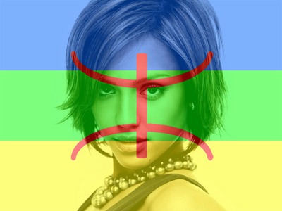 Kabylská berberská vlajka Fotomontáž
