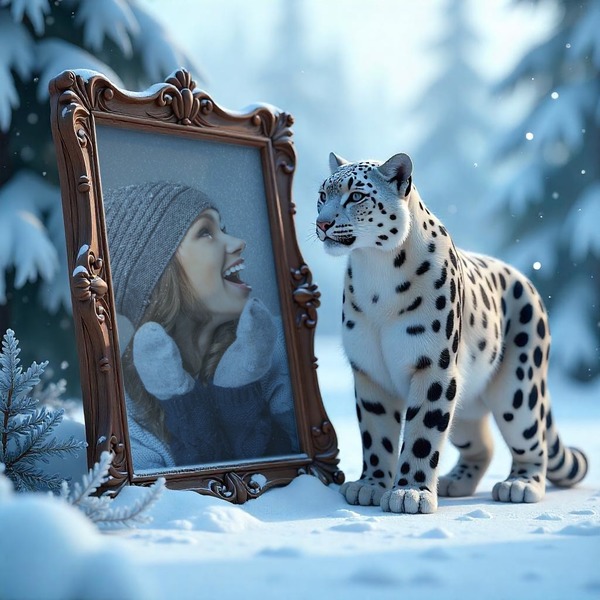 Снежная пантера Фотомонтаж | Pixiz