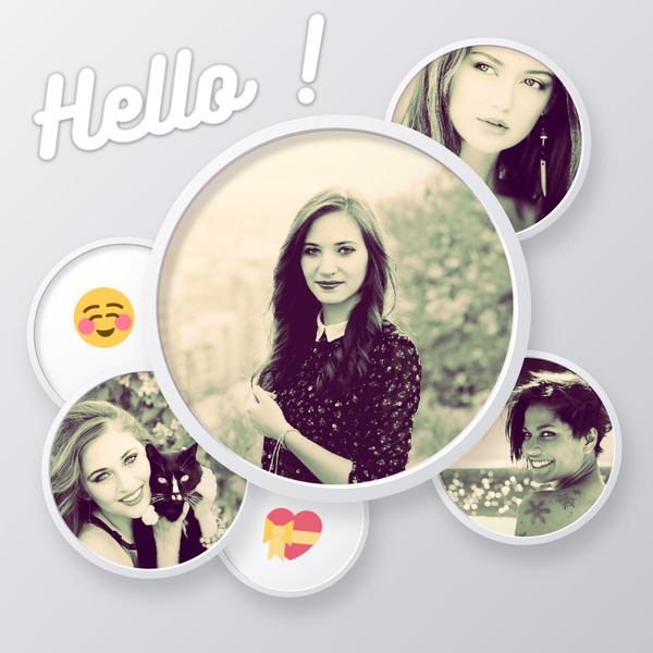 4 photos rondes Montage photo Pixiz