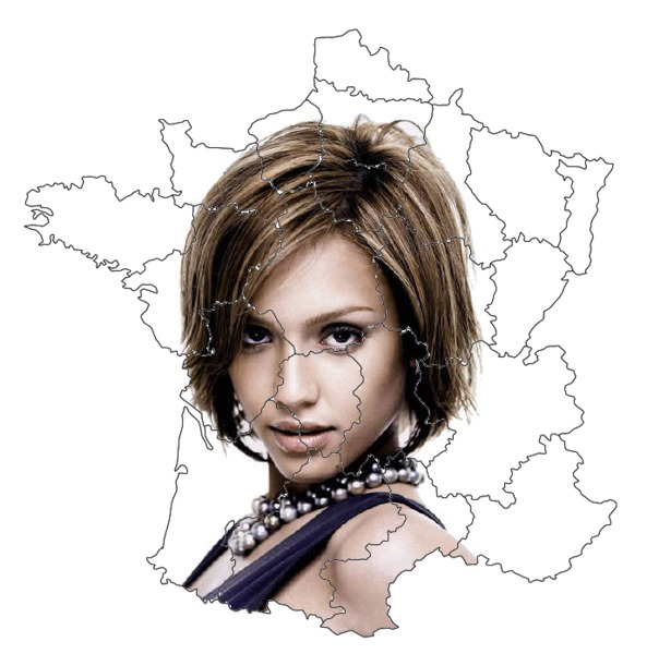 Kort over Frankrig Fotomontage