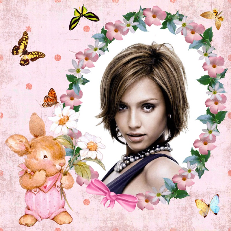 Bunga kupu-kupu kelinci Photomontage