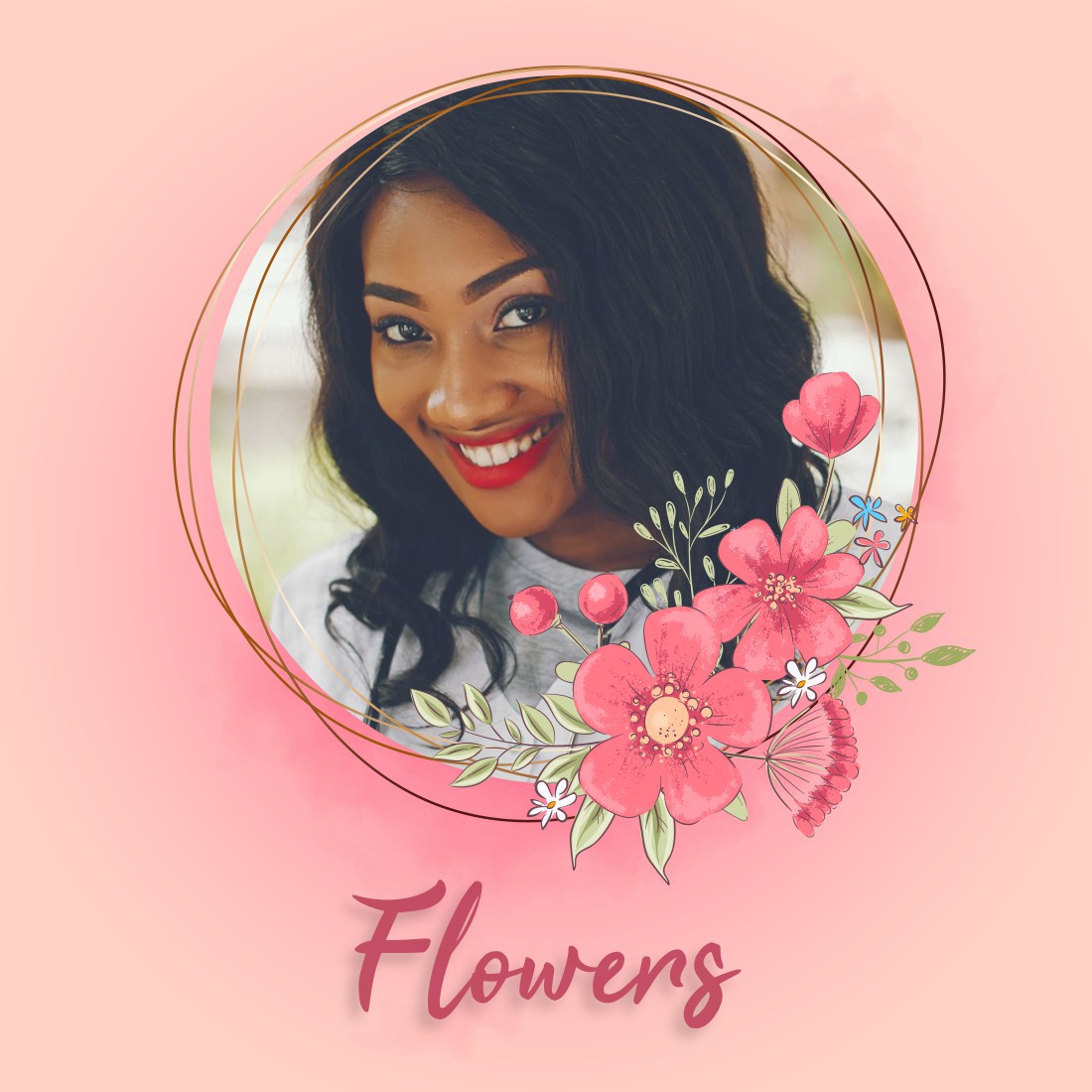 Lyserøde blomster Fotomontage