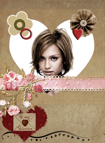 Hjerte Valentinsdag Blomster ♥ Fotomontage