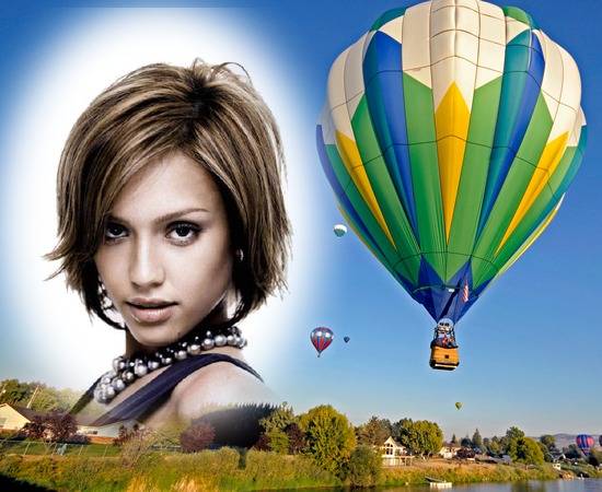 Teplovzdušný balón Fotomontáž
