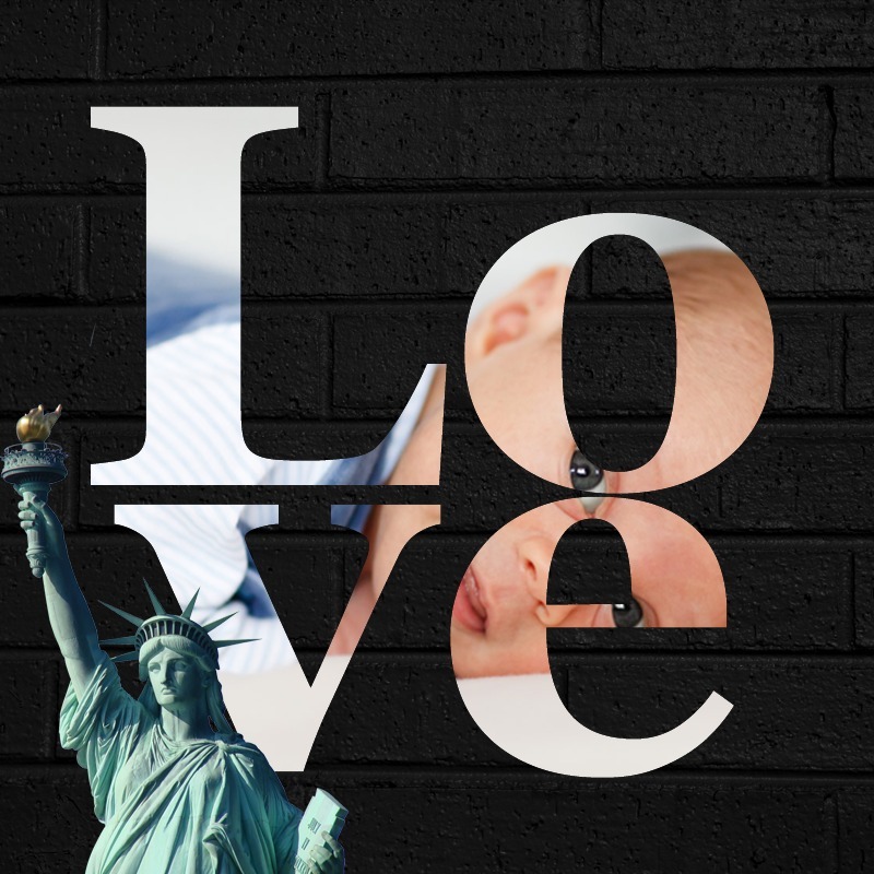Patung Cinta Liberty Photomontage