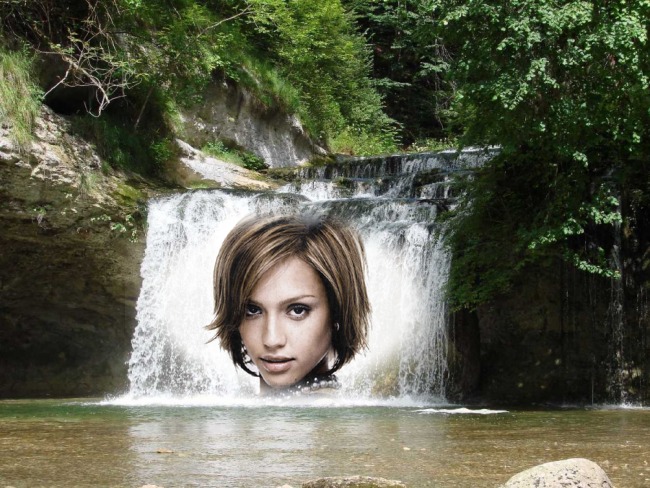 Natur-Wasserfall Fotomontage
