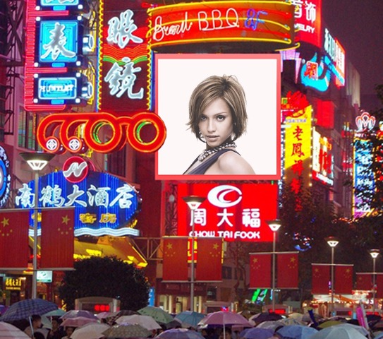 Tabellone per le affissioni Hong Kong Causeway Bay scena Fotomontaggio