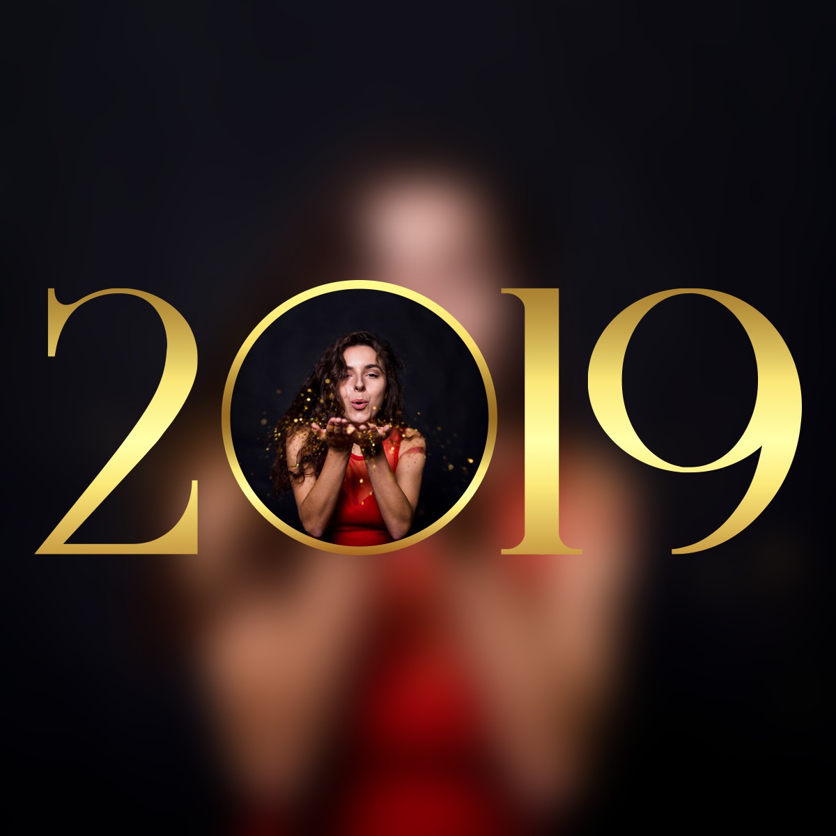 Nový rok 2019 Fotomontáž
