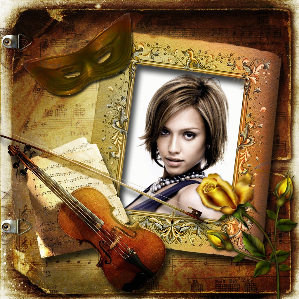 Violino Strumenti Musicali Fiori Rose Fotomontaggio