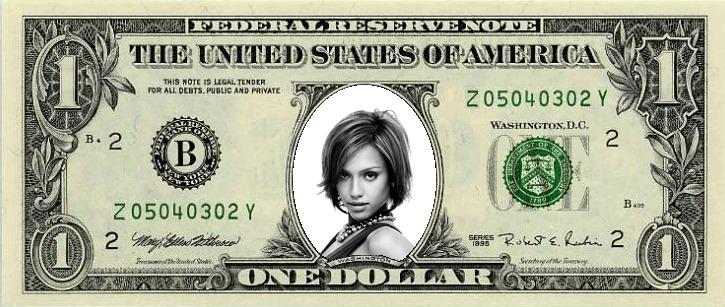 Банкнота 1 доллар США Фотомонтаж
