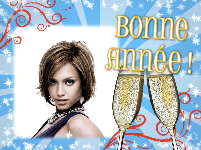 Frohes neues Jahr Champagner Fotomontage
