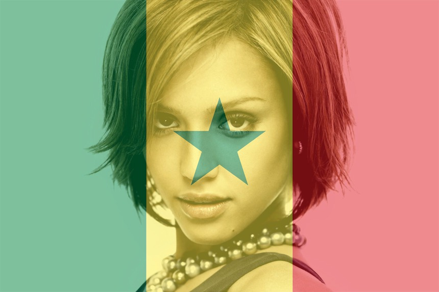 Senegalská vlajka Fotomontáž