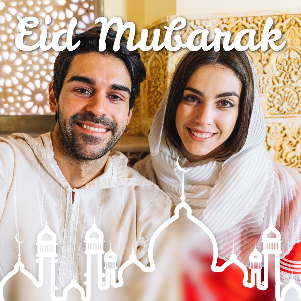 Eid Mubarak ramadán vége Fotómontázs