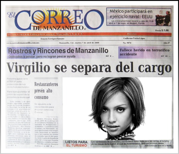 Espanjalainen sanomalehti Valokuvamontaasi