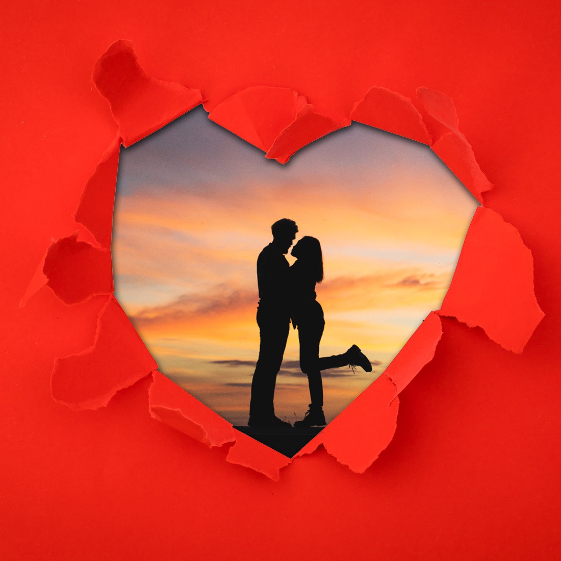 Red heart Photo frame effect