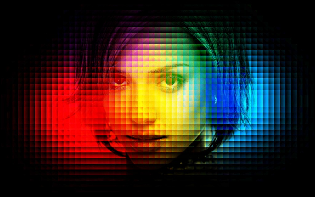 Colorful cubes Photo frame effect