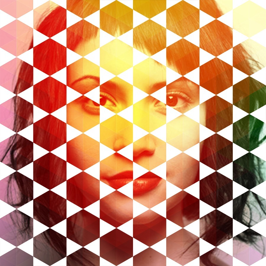 Inlay op gekleurde geometrische vormen Fotomontage
