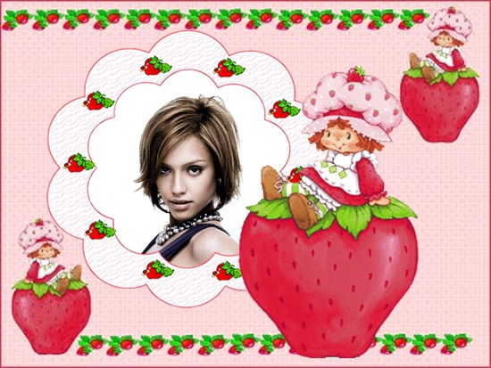 Cadre enfant Charlotte aux fraises Montage photo