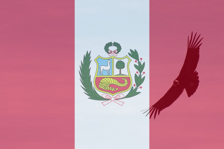 Bandera de Perú Peruano Montaje fotografico