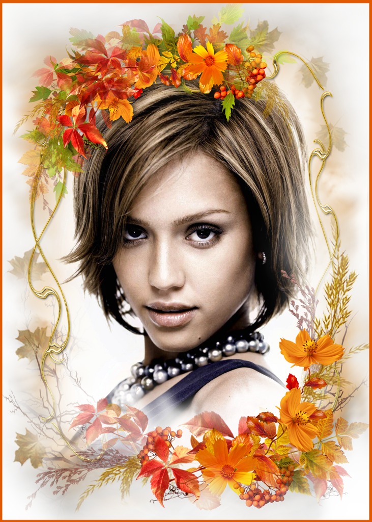 Herbstblumen Fotomontage