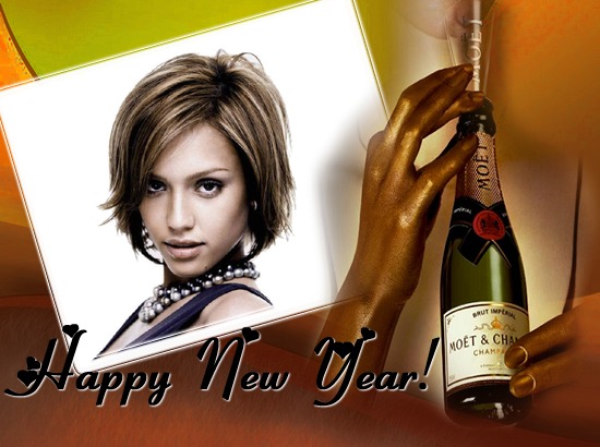Godt nytår Godt nytår Champagne MOET Fotomontage