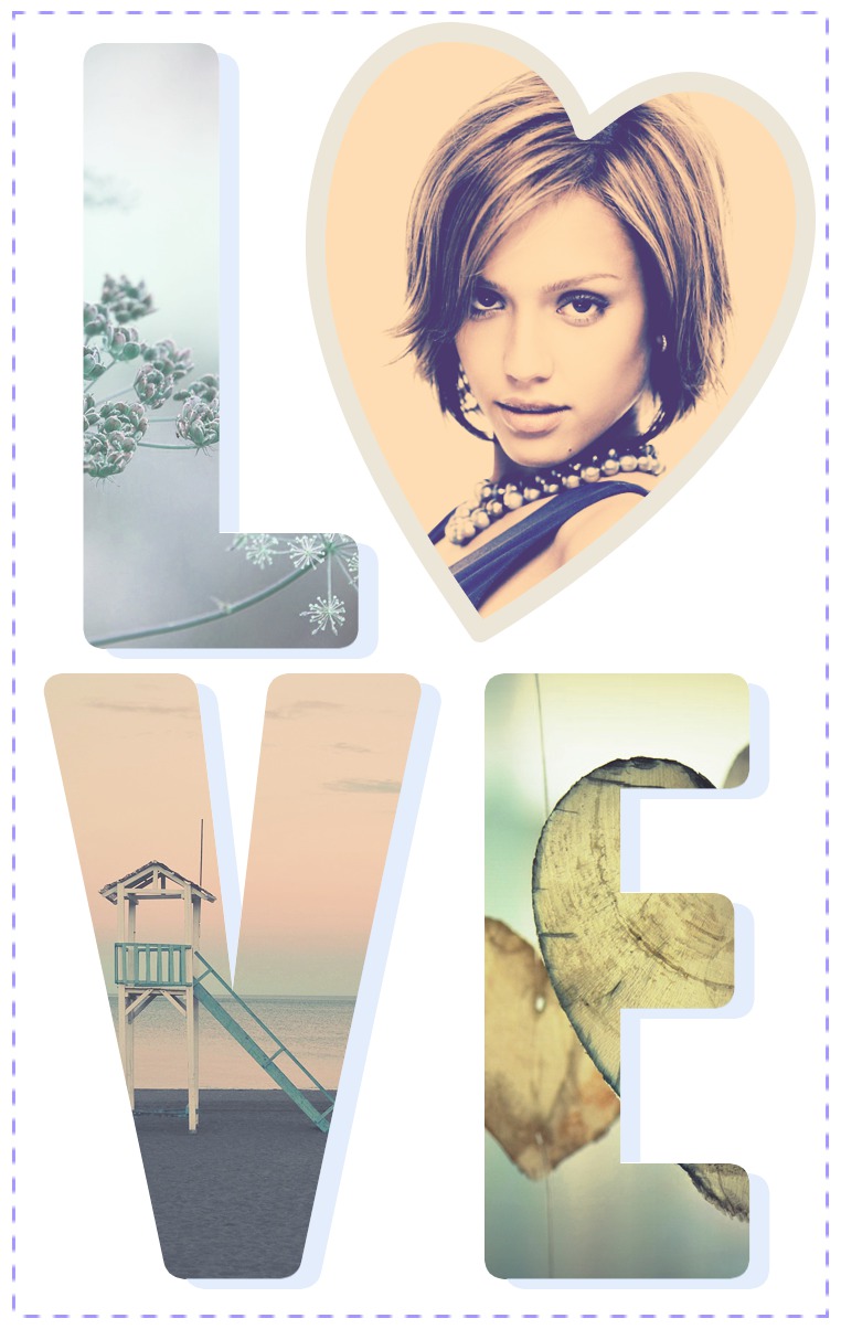 L♥VE romantisk collage Fotomontage