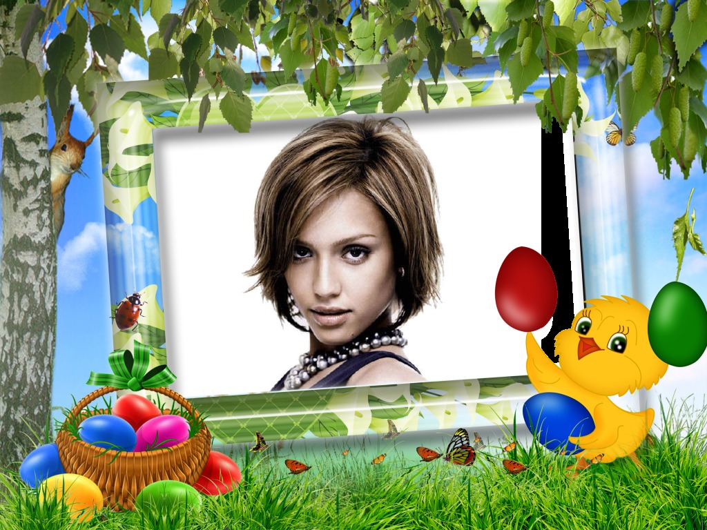 Kinder Ostern Fotomontage