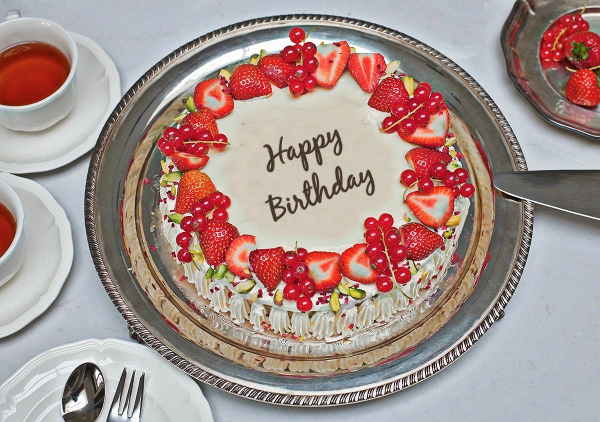 Tekstas ant gimtadienio torto Fotomontažas