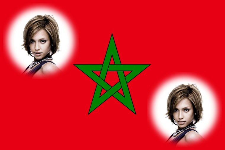 Marokko-Flagge Fotomontage