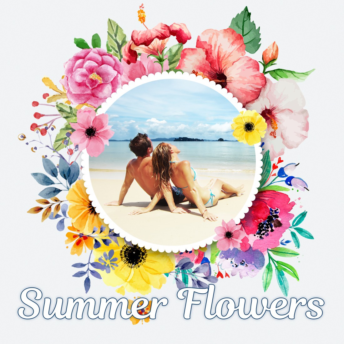 Sommer blomsterrunde Fotomontage