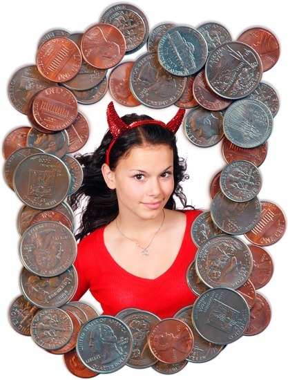 Dollar-Cent-Münzen Fotomontage
