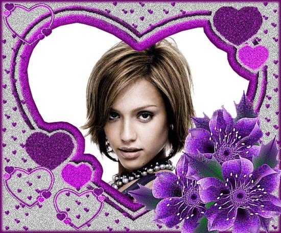 Hati ♥ Bunga ungu Photomontage