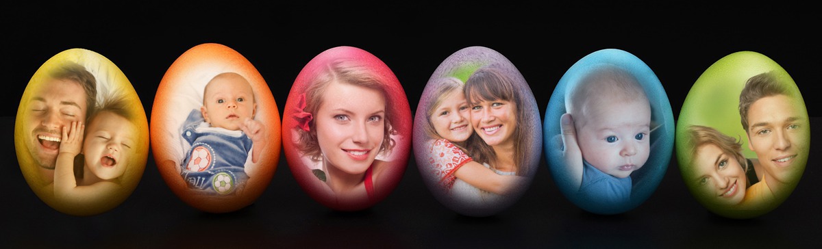 6 Easter eggs Photo frame effect
